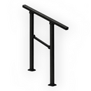 nzmegabuy adjustable black metal handrail for 1-2 outdoor steps, featuring a weather-resistant and sturdy design.