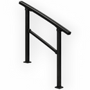 nzmegabuy adjustable black metal handrail installed on outdoor concrete steps for 2-3 step safety support