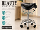 nzmegabuy adjustable black PU leather saddle stool with chrome base and swivel seat for salon and barber use
