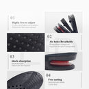nzmegabuy adjustable height increase heel insoles with breathable air holes, shock absorption, and layered design.