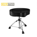 nzmegabuy heavy-duty adjustable drum throne with a black padded saddle seat and silver double-braced alloy base