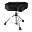 nzmegabuy heavy-duty adjustable drum throne with a black padded saddle seat and silver double-braced alloy base