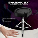 nzmegabuy heavy duty adjustable drum throne with a black ergonomic saddle seat and double-braced silver alloy base
