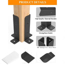 nzmegabuy 8-pack black carbon steel adjustable post base brackets for securing timber posts on decks and fences.