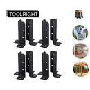 nzmegabuy 8-pack adjustable black carbon steel post base brackets for securing timber deck and fence posts.