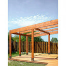 nzmegabuy adjustable black steel post base brackets supporting wooden pergola posts on a backyard deck