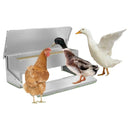 nzmegabuy 5kg automatic treadle chicken feeder in galvanized steel with poultry feeding from the open lid