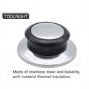 nzmegabuy heat-resistant black bakelite and stainless steel pot lid knob replacement with mounting hardware