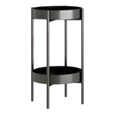 nzmegabuy 60cm black 2-tier metal plant stand with a durable powder-coated steel frame for indoor or outdoor use.