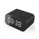 nzmegabuy black 3-in-1 alarm clock with wireless charging pad, Bluetooth speaker, and large LED digital display