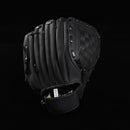 nzmegabuy black PVC and PU leather baseball and softball training glove with reinforced stitching and trap pocket