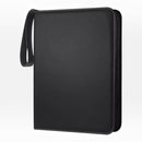 nzmegabuy black PU leather 900-pocket trading card storage album with a convenient carrying strap and zipper closure
