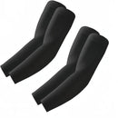 nzmegabuy black cooling UV arm sleeves for sports and outdoor activities, featuring lightweight stretch fabric.