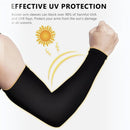 nzmegabuy black cooling UV arm sleeves worn on an arm to provide sun protection during outdoor sports and activities