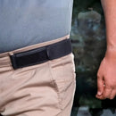 nzmegabuy black buckle-free elastic belt worn with beige trousers for a smooth, low-profile fit