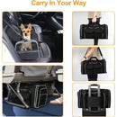 nzmegabuy black expandable soft-sided pet carrier for dogs and cats with mesh windows and multiple carrying options