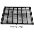 nzmegabuy 8 panel dog playpen in black powder-coated steel, shown folded flat for storage and easy transport.