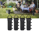nzmegabuy 4-pack black Oxford fabric gazebo sand weight bags with velcro straps for securing outdoor canopy legs