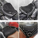 nzmegabuy black honeycomb gel motorcycle seat cushion for pressure relief and breathable comfort on long rides