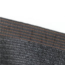 nzmegabuy black HDPE shade cloth with reinforced orange stitched edges and lock-stitch construction