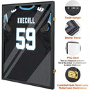 nzmegabuy black wooden jersey display shadow box with UV-protected acrylic front and gold-plated security locks