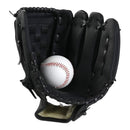 nzmegabuy black PVC and PU leather baseball glove with a trap-style pocket and white baseball inside