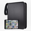 nzmegabuy black PU leather 900 pocket trading card album with zipper closure and carrying strap
