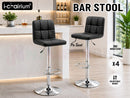 nzmegabuy black PU leather swivel bar stools with chrome base and adjustable gas lift in a modern kitchen setting