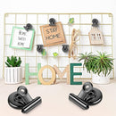 nzmegabuy heavy-duty black stainless steel magnetic clips for holding photos and notes on a gold wire wall grid