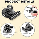 nzmegabuy heavy-duty black stainless steel magnetic clips for fridge and office organization with powerful springs