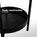 Close-up of the sturdy black powder-coated steel shelf on an nzmegabuy 2-tier plant stand