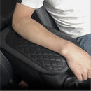 nzmegabuy black quilted PU leather car armrest cushion providing comfortable elbow support on a center console