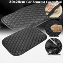 nzmegabuy black quilted PU leather universal car armrest cushion with anti-slip backing and water-resistant surface