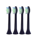 nzmegabuy pack of four black replacement electric toothbrush heads with reminder bristles for Philips Sonicare models