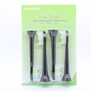 nzmegabuy 4-pack of black replacement electric toothbrush heads with blue indicator bristles in green blister pack