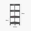 nzmegabuy black 4-tier rolling corner storage rack with ventilated shelves and wheels for compact spaces