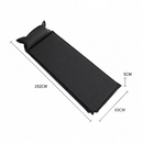 nzmegabuy black self-inflating single camping mat with built-in pillow, showing dimensions of 192cm by 69cm by 5cm.