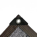 nzmegabuy black 70% shade cloth featuring reinforced corner with metal grommet and durable HDPE lock-stitch fabric