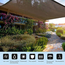 nzmegabuy black 70% shade cloth installed over a garden patio for UV protection and cooling
