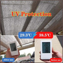 nzmegabuy 70% black HDPE shade cloth showing temperature reduction for UV protection in a garden setting