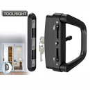 nzmegabuy black heavy-duty sliding patio door handle set with mortise lock, key cylinder, and double-sided design