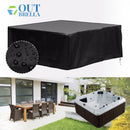 nzmegabuy black square water-resistant polyester hot tub cover with elastic hem and air vents for outdoor protection