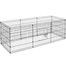 nzmegabuy 8 panel black powder-coated steel dog playpen with secure bolt latch door for indoor and outdoor pet use