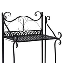 nzmegabuy CREAVITA 4-tier black steel plant stand with decorative scrollwork and perforated metal shelving