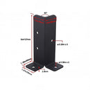 nzmegabuy black carbon steel adjustable post base bracket with technical dimensions for outdoor timber construction