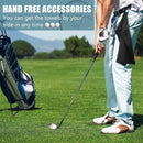 nzmegabuy black microfiber waffle golf towel hanging from a golfer's waist on a sunny course