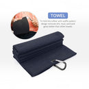 nzmegabuy black microfiber golf towel set with waffle pattern and carabiner clip for cleaning clubs