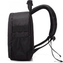 nzmegabuy black waterproof nylon DSLR camera backpack with side mesh pocket and cushioned shoulder strap