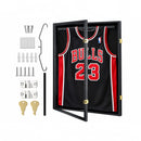 nzmegabuy black wooden jersey display shadow box frame with a basketball jersey inside and included mounting hardware