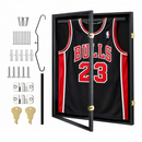 nzmegabuy black wooden jersey display shadow box frame with a basketball jersey inside and included mounting hardware